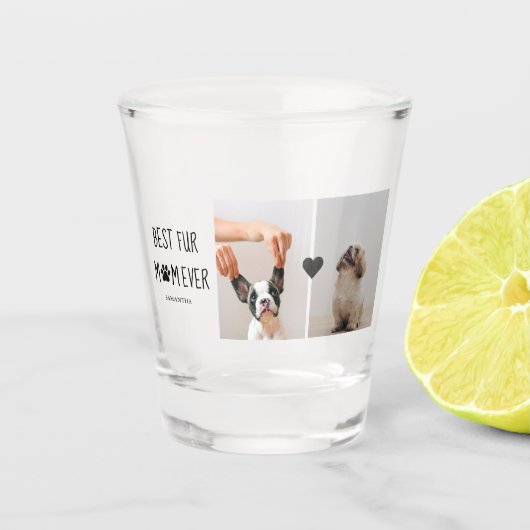 モダン最高のの母 |犬の写真 ショットグラス (正面)