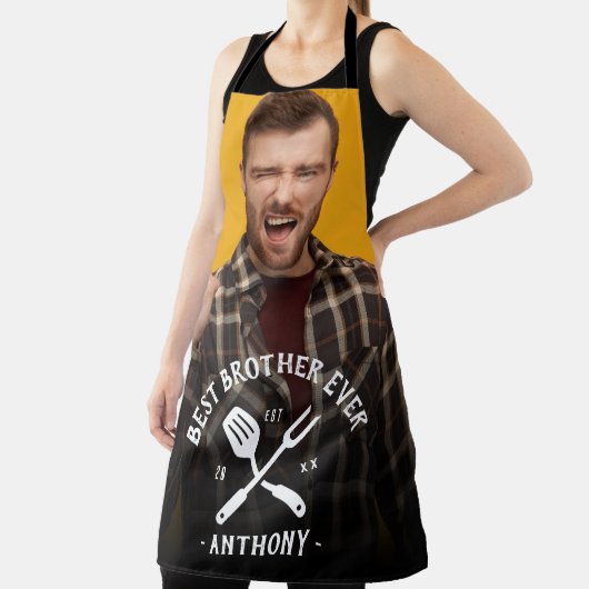 モダン最高のカッコいい BROTHERが写真男性の名前を挙げる エプロン (インサイチュ)