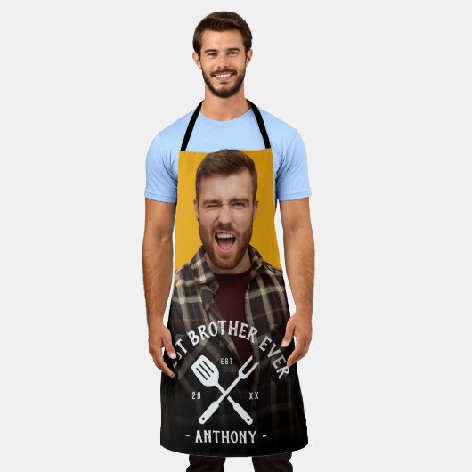 モダン最高のカッコいい BROTHERが写真男性の名前を挙げる エプロン (着用した状態)