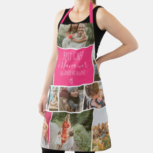 モダン最高のシェフおばあちゃんの写真コラージュ エプロン (インサイチュ)