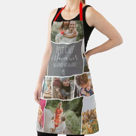 モダン最高のシェフおばあちゃん写真コラージュ エプロン (インサイチュ)