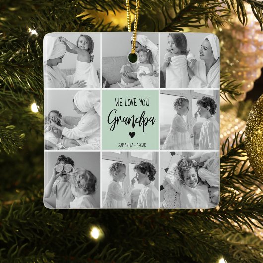 モダン最高のシンプルGRANDPAエバーパステルミントギフト セラミックオーナメント