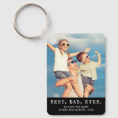 モダン最高のパパは一度も写真を撮らないパーソナライズされた キーホルダー (正面)