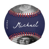 モダン最高のパパエバーブルーファーダーズデイ名前をカスタムする 野球ボール (裏面)