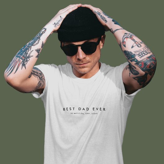 モダン最高のパパエバー名前をカスタムするホワイト Tシャツ