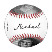 モダン最高のパパエバー白黒名前をカスタムする 野球ボール (裏面)