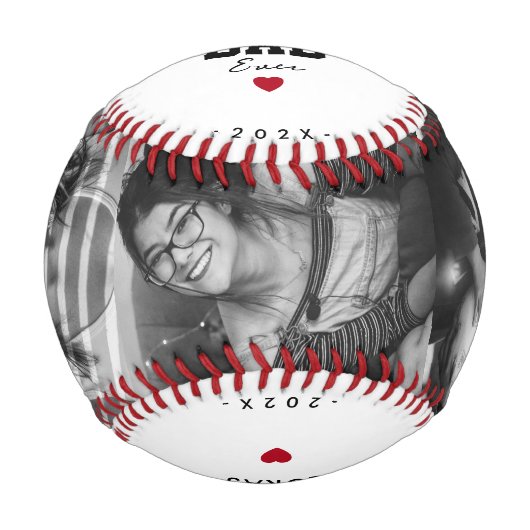 モダン最高のパパエバー白黒名前をカスタムする 野球ボール (正面)