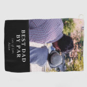 モダン最高のパパバイパーパーソナライズされた写真 ゴルフタオル (横)