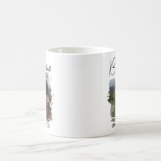 モダン最高のパパ写真父の日 コーヒーマグカップ (中央)