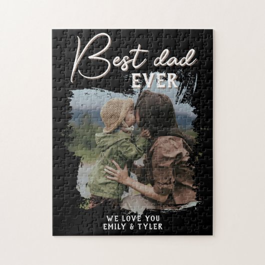 モダン最高のパパ写真父の日 ジグソーパズル (縦)