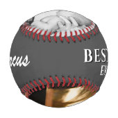 モダン最高のパパ名Father's Day Photo 野球ボール (裏面)