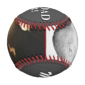 モダン最高のパパ名Father's Day Photo 野球ボール (正面)