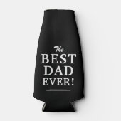 モダン最高のパパ永遠の白黒の父の日 ボトルクーラー (正面)