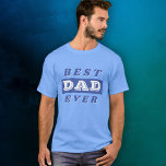 モダン最高のパパ父青タイポグラフィ Tシャツ<br><div class="desc">最高のモダンパパブルーとホワイトのタイポグラフィTシャツの父。甘いパパ。</div>