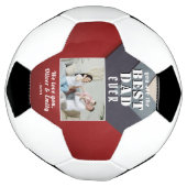 モダン最高のパパ赤青ファミリー写真 サッカーボール (回転)