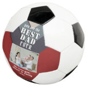 モダン最高のパパ赤青ファミリー写真 サッカーボール (3/4)