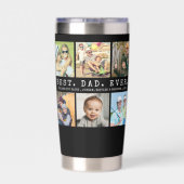 モダン最高のパパ12枚の写真パーソナライズされた 保温保冷タンブラー (背面)