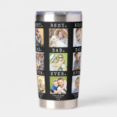 モダン最高のパパ18枚の写真カスタム列 保温保冷タンブラー (正面)