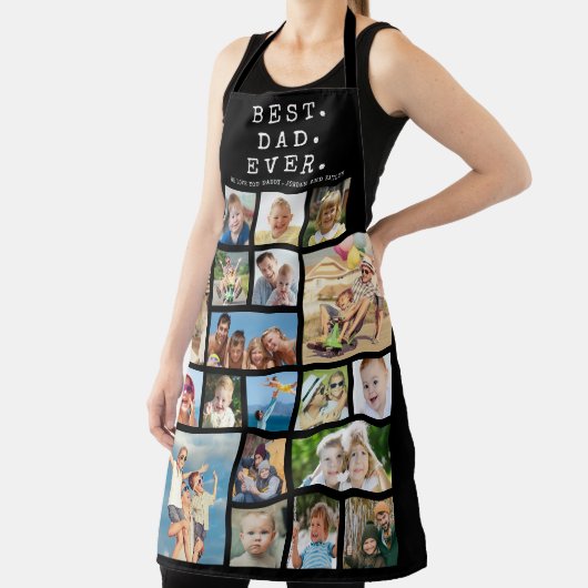 モダン最高のパパ19枚フォトコラージュカスタム エプロン (インサイチュ)