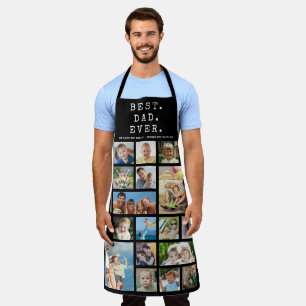 モダン最高のパパ19枚フォトコラージュカスタム エプロン