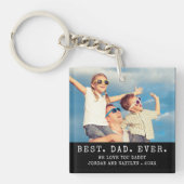 モダン最高のパパ2パーソナライズされた枚 キーホルダー (正面)