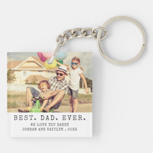 モダン最高のパパ2パーソナライズされた枚 キーホルダー (裏面)