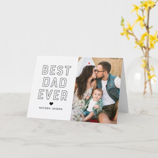 モダン最高のパパ |父の日の写真 カード (黄色い花)