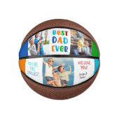 モダン最高のパパEVERカラフル Photo Collage ミニバスケットボール (正面)