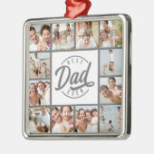 モダン最高のパパEver 12フォトコラージュ メタルオーナメント (左)