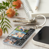 モダン最高のパパEVER 3パーソナライズされた枚 キーホルダー (正面右)