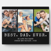 モダン最高のパパEVER 3パーソナライズされた枚 フォトプラーク (正面)