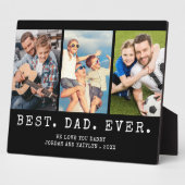 モダン最高のパパEVER 3パーソナライズされた枚 フォトプラーク (側面)