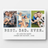 モダン最高のパパEVER 3パーソナライズされた枚 フォトプラーク (正面)