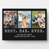 モダン最高のパパEVER 3パーソナライズされた枚 フォトプラーク (正面)