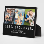 モダン最高のパパEVER 3パーソナライズされた枚 フォトプラーク (側面)
