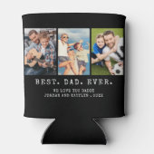 モダン最高のパパEVER 3パーソナライズされた枚 缶クーラー (裏面)