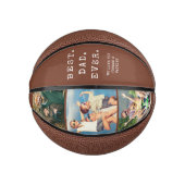 モダン最高のパパEVER 3枚の写真パーソナライズされたカスタム ミニバスケットボール (正面)