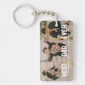 モダン最高のパパEver 3 Photo Collageカスタム キーホルダー (正面)