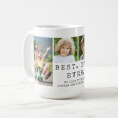 モダン最高のパパEVER 4 Photo Collage パーソナライズされた コーヒーマグカップ (正面左)