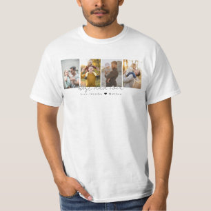モダン最高のパパEver 4 Photos Collageカスタム Tシャツ