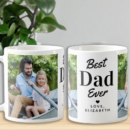 モダン最高のパパEver Father's Dayカスタム 2 Photo コーヒーマグカップ