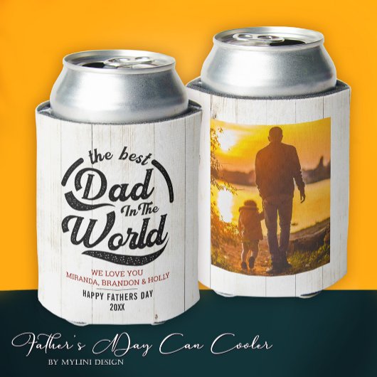 モダン最高のパパEver Father's Dayフォトクーラーボックス 缶クーラー