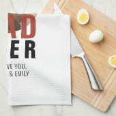 モダン最高のパパEver Father's Day Round Photo キッチンタオル (四つ折り)