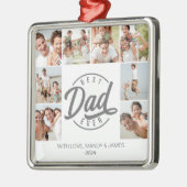 モダン最高のパパEver Photo Collage メタルオーナメント (左)