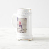 モダン最高のパパEver Photo Father's Day ビールジョッキ (正面左)