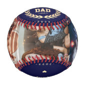 モダン最高のパパEver Photo From Daughter Blue金ゴールド 野球ボール (正面)
