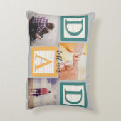 モダン最高のパパEver Scriptシンプル3 Photo Collage アクセントクッション (裏面(縦))