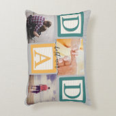 モダン最高のパパEver Scriptシンプル3 Photo Collage アクセントクッション (正面(垂直))