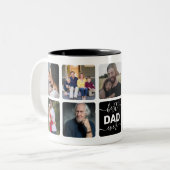 モダン最高のパパEver Scriptシンプル9 Photo Collage ツートーンマグカップ (正面左)