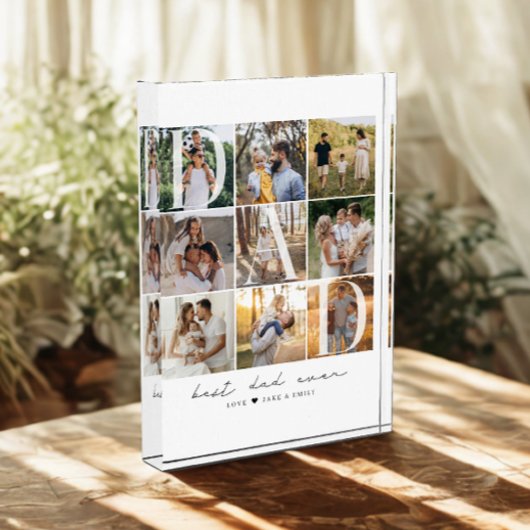 モダン最高のパパEver Script 9 Photo Gridパパギフト フォトブロック